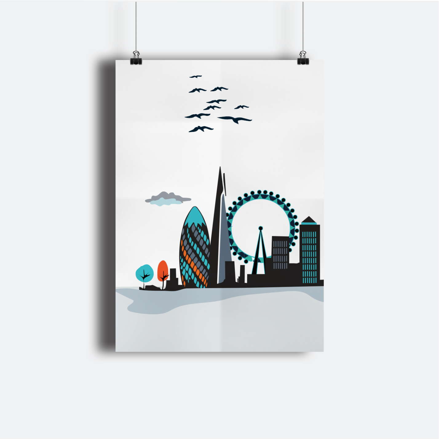 London Eye and Egg illustration