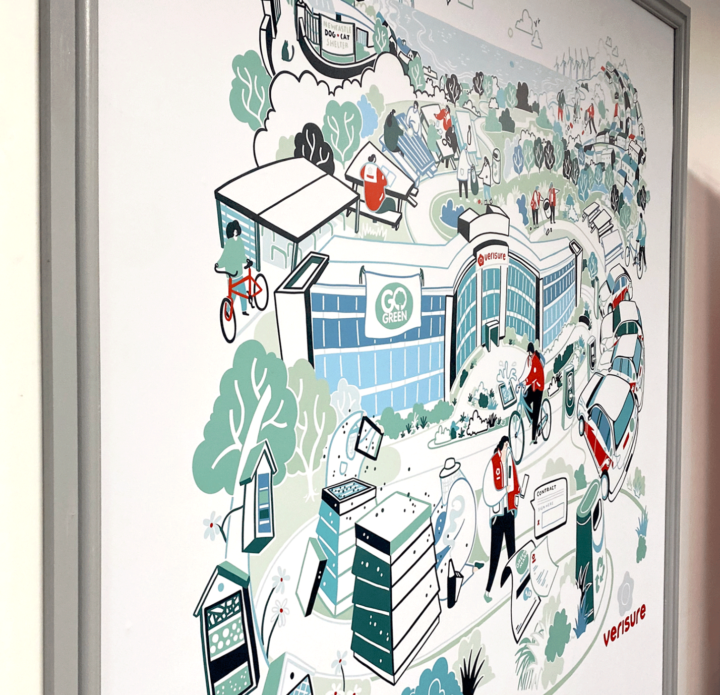 Illustrated office mural