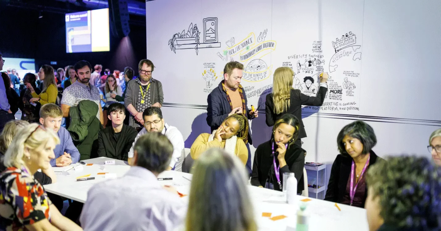 Live scribing and graphic recording session at a corporate event in London
